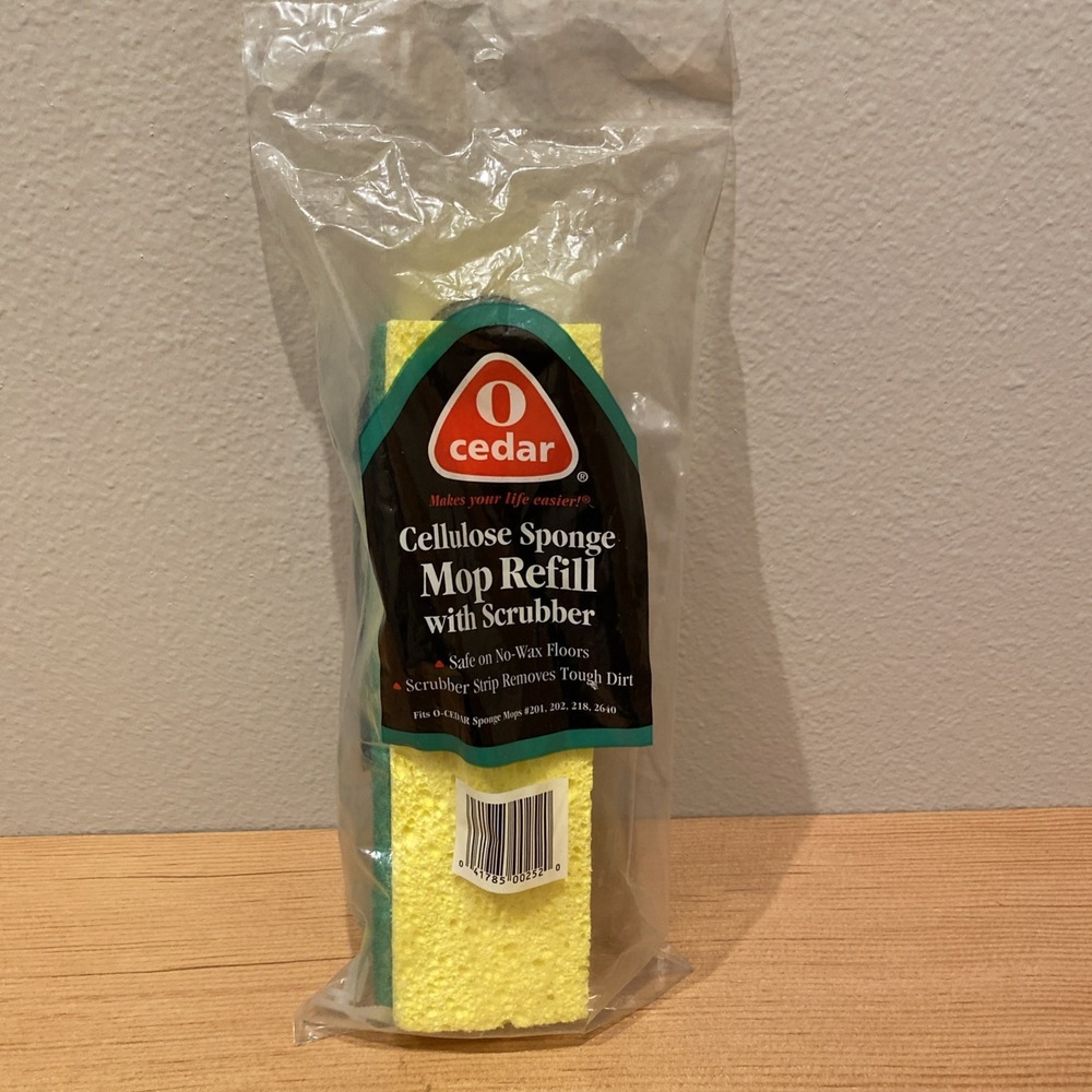 O Cedar‎ Sponge Mop Refill Cellulose Sponge W/ Scrubber Item NOS 2001